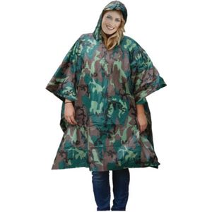 Poncho - Camouflage - Legerprint - Herbruikbaar - Hoogwaardige Kwaliteit