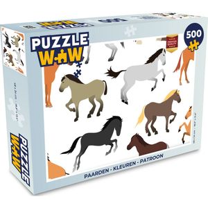 Puzzel Paarden - Kleuren - Patroon - Meisjes - Kinderen - Meiden - Legpuzzel - Puzzel 500 stukjes