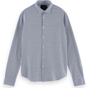 Scotch&Soda Overhemd Slim Fit Print Navy Blauw - Maat M