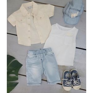 Baby jongens 4 delige set "Beige" verkrijgbaar in de maten 62 t/m 98