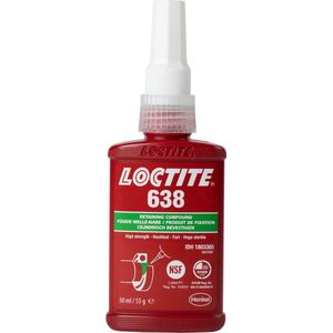 LOCTITE 638 GROEN 50ML is een uiterst krachtige, snelhardende lijm voor cilindrische bevestiging voor algemeen gebruik.