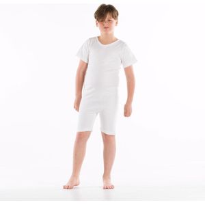 Kinderbody ritssluiting rug en kruis | Korte pijpen | Wit | 104
