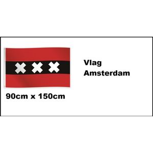 Vlag Amsterdam 90cm x 150cm - Landen festival thema feest fun verjaardag 020 party