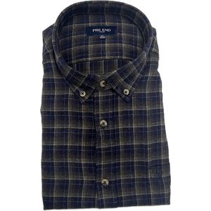 Pre End - Overhemd heren - flanel - wood mix - geruit - maat XL