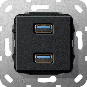 Gira basiselement USB 3.0 zwart (568510)