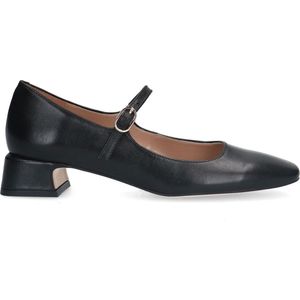 Manfield - Dames - Zwarte leren pumps - Maat 39