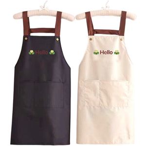 Horeca Schort -Waterdichte schort-keukenschort heren-Damesschort - Multifunctionele werkkleding - Werkslabbetje - Dames PVC - Zwart, Beige - 2 stuks