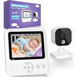 Draadloze Baby Monitor - met HD Camera - en Temperatuurcontrole - 2,8 Inch - 720 IPS HD - Babyfoon