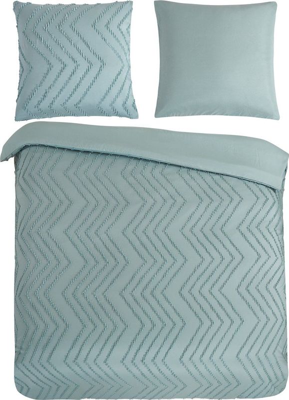 Pure - Zigzag Dekbedovertrek - Groen - Microfiber