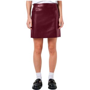Noisy May - Clara - Rok - Paars - Hoge Taille - Synthetisch Leer