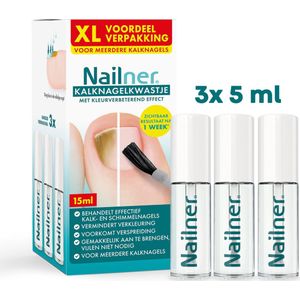 Nailner Kalknagelkwastje 15 ml met kleurverbeterend effect - Kalknagelbehandeling voor Kalk en Schimmelnagel, Medische hulpmiddelen om Kalknagels te behandelen en voorkomen, effect binnen 1 week, eenvoudig zonder te vijlen, voor dagelijks gebruik