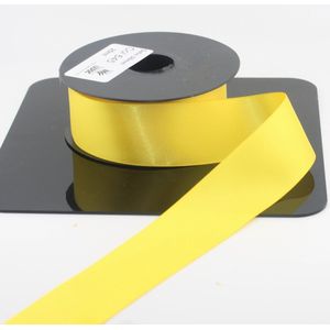 25 Meter DUBBELZIJDIG SATIJNLINT, Breedte 38MM, Kleur NARCIS GEEL