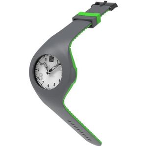 TOO LATE - siliconen horloge - MASH UP BICOLOR - Ø 40 mm - DARK GREY ACD GREEN