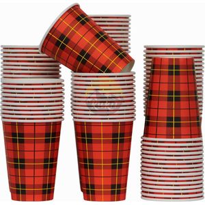 KURTT - Koffiebekers To Go - Karton - Schotse Ruit - 300 Stuks