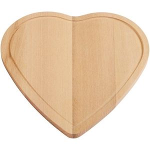 Set van 4x stuks hartvormig natuurlijk houten snijplank 16 cm - Snijplank/serveerplank/broodplank - Valentijn/Moederdag