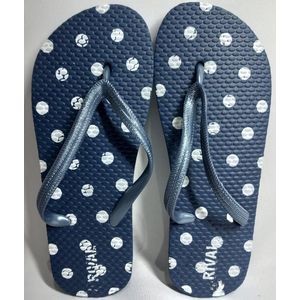 Teenslippers - Rival - Maat 28 - Donkerblauw met Witte Stippen - Polkadots - Meisjes - Strandslipper