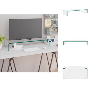 vidaXL TV-meubel - glas - 80 x 30 x 13 cm - transparant - 12 mm dikte - Kast