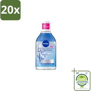 20 x NIVEA - Micellair Water - Serum Verrijkt Opladend - Verwijdert Waterbestendige Make-up - 400 ml - Grootverpakking - Micellair Water - Reinigingswater - Gevoelige Huid - NIVEA - Hydraterend