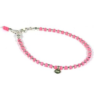 Enkelbandjes zilver 925 roze 1mm - 19cm