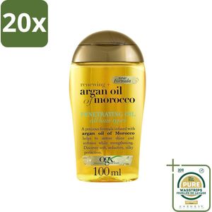20 x OGX - Argan Oil of Morocco - Haarolie - Penetrating Oil - Intensief Herstel - 100 ml - Grootverpakking - Haarolie - Argan Olie - Haar Herstel - Anti-pluis - Zijdezacht Haar