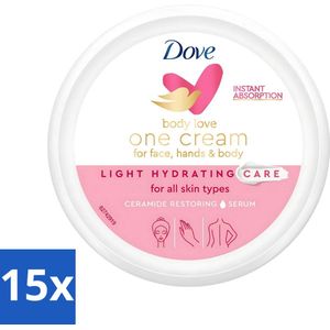 15 x Dove - Body Love - One Cream - Hydraterend en voedend - 250 ml - Voedende Crème - Zachte Huid - Body Love