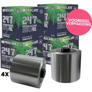 PROCARE - 24/7 HAIR FOIL REFILL 4 ROLLEN VOORDEELVERPAKKING - Haarfolie - Aluminium folie - Kappersfolie
