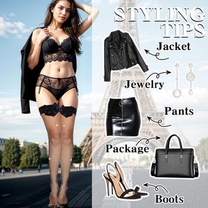 2 paar dijhoge kousen kant hold up kousen voor vrouwen met strik rekbare visnetpanty