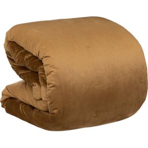 Atmosphera Velvet bedsprei 2 persoons - Camel - 240 x 260