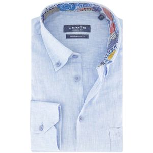Ledub modern fit overhemd - lichtblauw - Strijkvriendelijk - Boordmaat: 43