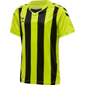 Hummel - Functioneel Shirt - Limoen - V-hals - Kwartmouw - Gestreept