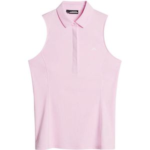 J.lindeberg Dena Mouwloze Poloshirt Voor Dames Roze L Vrouw