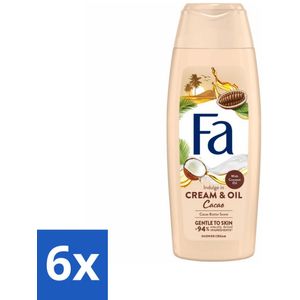 Fa - Cream & Oil Cacao - Douchecrème - Cacaoboter Met Kokosolie - 250 ml - Voordeelverpakking - 6 stuks