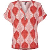 Vero Moda - Vmtula Olga Ss Wide Top Wvn Ga - T-shirt - Goji Berry