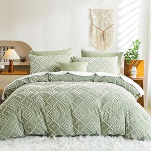 Ibenzoa® Multifunctionele Microvezel Dekbedovertrekset - Groen, 80x200 cm, 2 Kussenslopen 80x80 cm