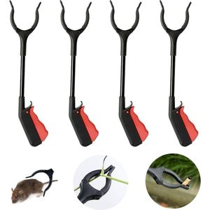 Grijparm Rubberen Grijper - 4 stuks Korte Afvalgrijper voor Senioren en Kinderen met Handicap - Vuilnisgrijper 30 cm