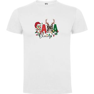 Wit T-Shirt met “Kleurrijke MAMA Claus Kerst “ Print Full Color Maat 4XL