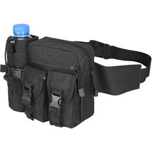 Waterdichte Molle heuptas voor buiten - wandelen, fietsen, klimmen - Zwart Hiking Waist Bag