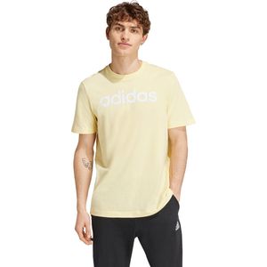 adidas Sportswear Essentials Single Jersey Linear Geborduurd Logo T-shirt - Heren - Geel- 2XL