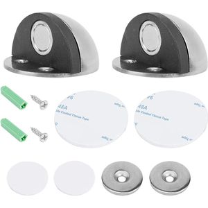 Dubbele Roestvrijstalen Magnetische Deurstop - Bescherming voor Deuren en Muren - 1 stuk - Compact