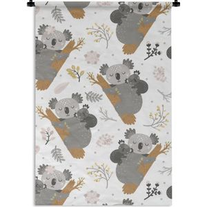 Wandkleed Kinderkamer Patroon - Kinderpatroon met slapende koala's Wandkleed katoen 60x90 cm - Wandtapijt met foto