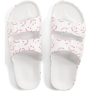FREEDOM MOSES SLIPPERS LOVE RULES WHITE Jongen/Meisje slippers / flipflops / badslipper - Wit - 41/42 - (0634052214513)