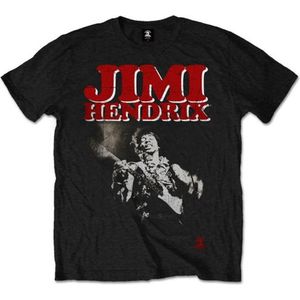 Jimi Hendrix - Block Logo Heren T-shirt - M - Zwart