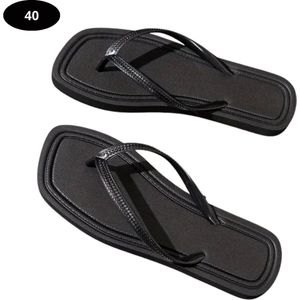 Livano Slippers Dames - Teenslippers - Flip Flops - Comfortabel - Zomer - Zwart 38