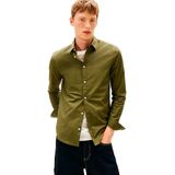 Tommy Jeans Original Stretch Slim Fit Overhemd Met Lange Mouwen Groen S Man
