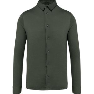 Biologisch jersey herenoverhemd lange mouwen Organic Khaki - 3XL