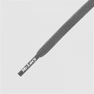 Mr. Lacy - Schoenveter - Flexies - Plat - Grijs  - Elastische veters - Lengte 90 cm