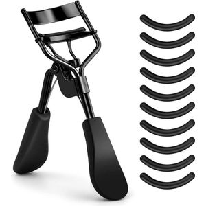 Wimperkruller - 10 extra siliconen pads - professioneel en glanzend zwart .