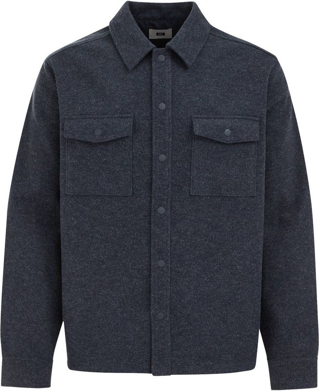 WE Fashion - Overshirt - Blauw - Boxy Pasvorm - Lange Mouwen