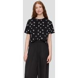 Qs Women-T-shirt--99A1 GREY/BLACK-Maat XS