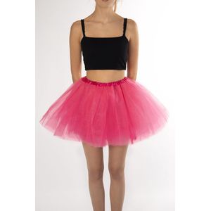 KIMU® Tutu Neon Roze Tule Rokje - Maat 98 104 110 116 - UV Petticoat Rok Peuter Kleuter - Ballet Turnpakje Meisje Unicorn Vlinder Festival